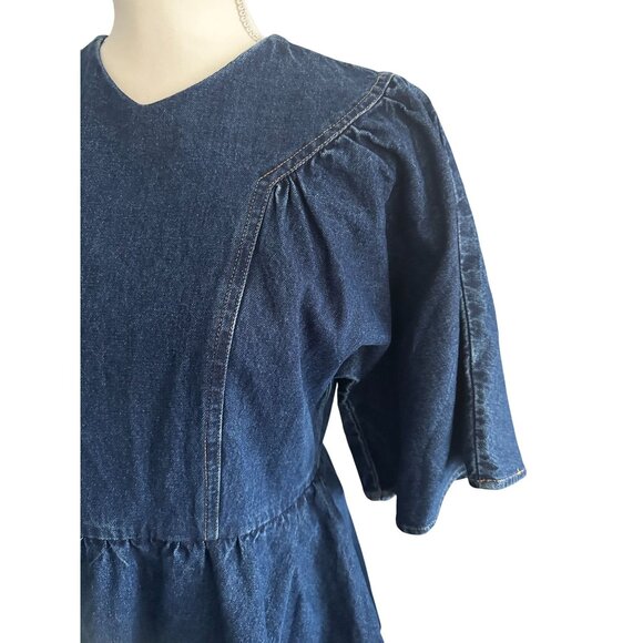 STATEMENTS BY ESTHER Denim Modest A Line Dress Size Medium - Picture 3 of 10